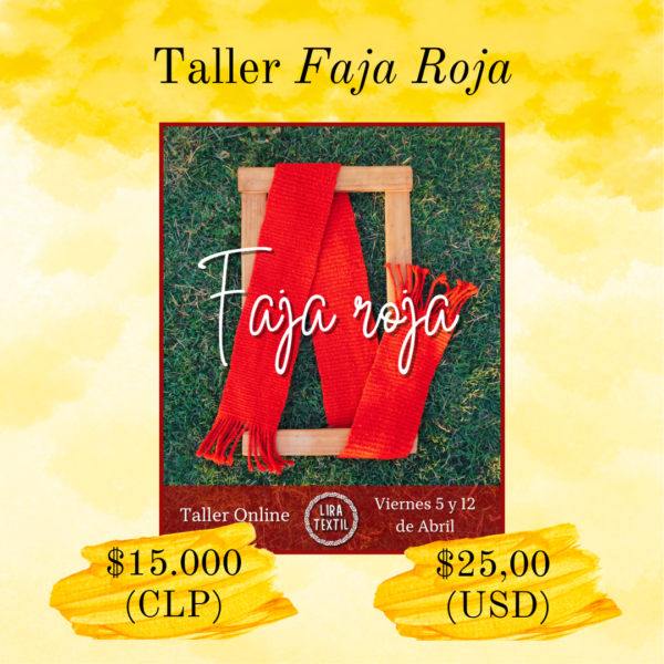 Taller faja roja lira textil